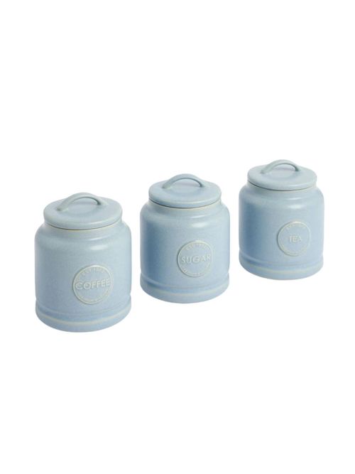 Blue Country Badge Set of 3 Storage Jars