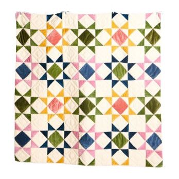 Patchwork Star Multicolour Velvet Quilt | Oliver Bonas
