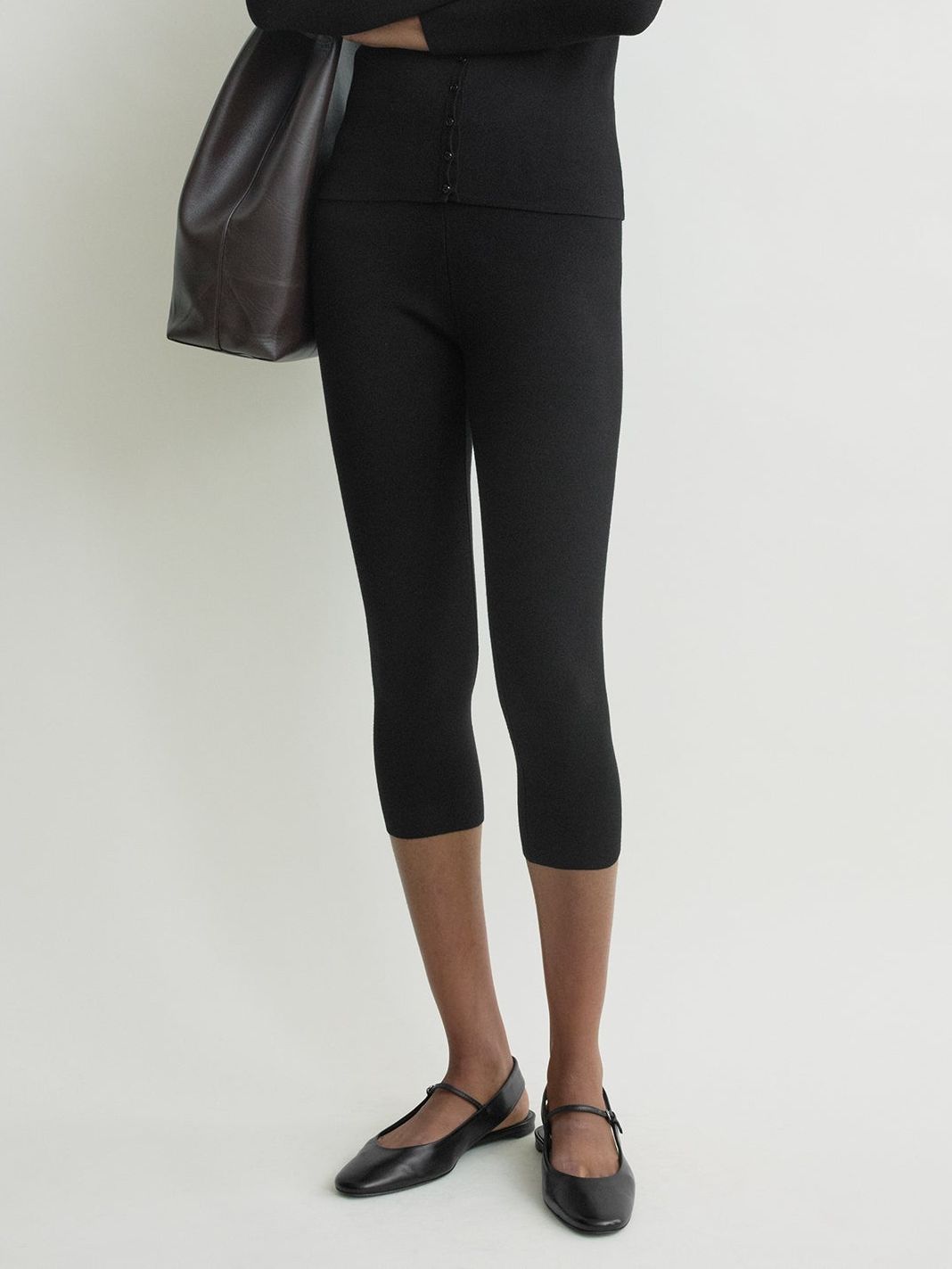 Capri Knit Leggings Black - Xxs