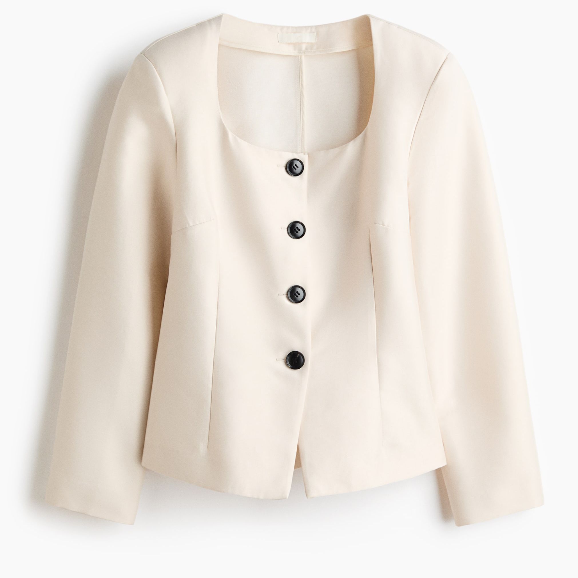 H&amp;amp;M Square Neck Light Beige Blazer
