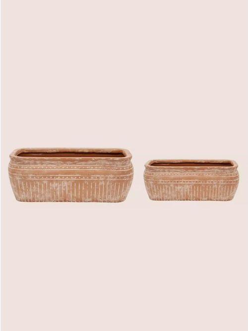 Tuscan Terracotta Ribbed Outdoor Trough
