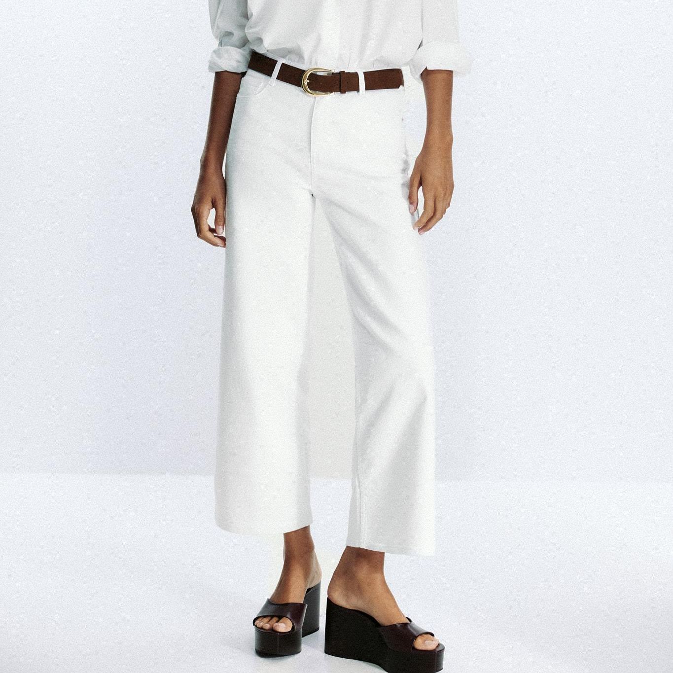 Z.10 High-Waist Belted Culottes Jeans