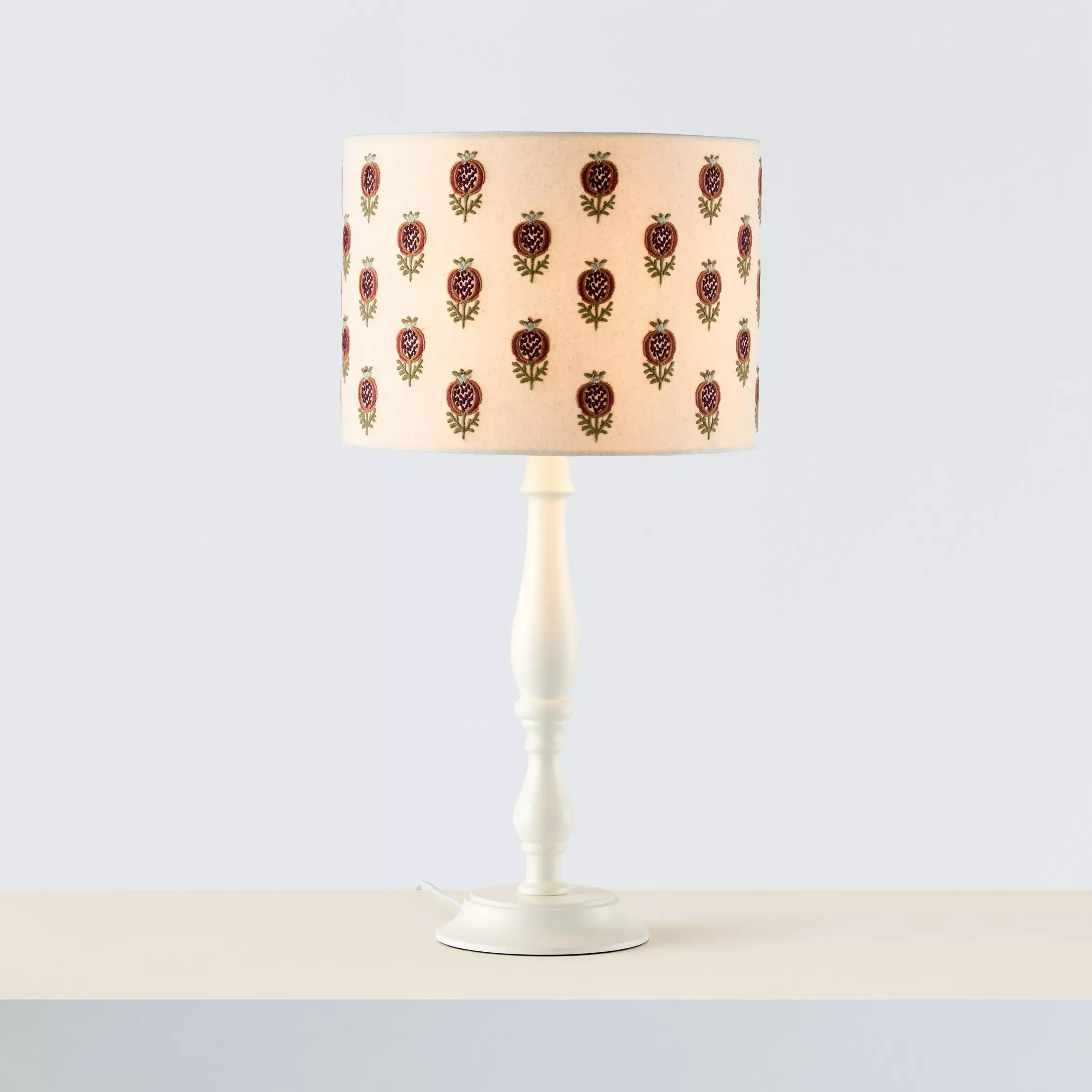 John Lewis Wilcote Pomegranate Embroidered Drum Lampshade, Multi