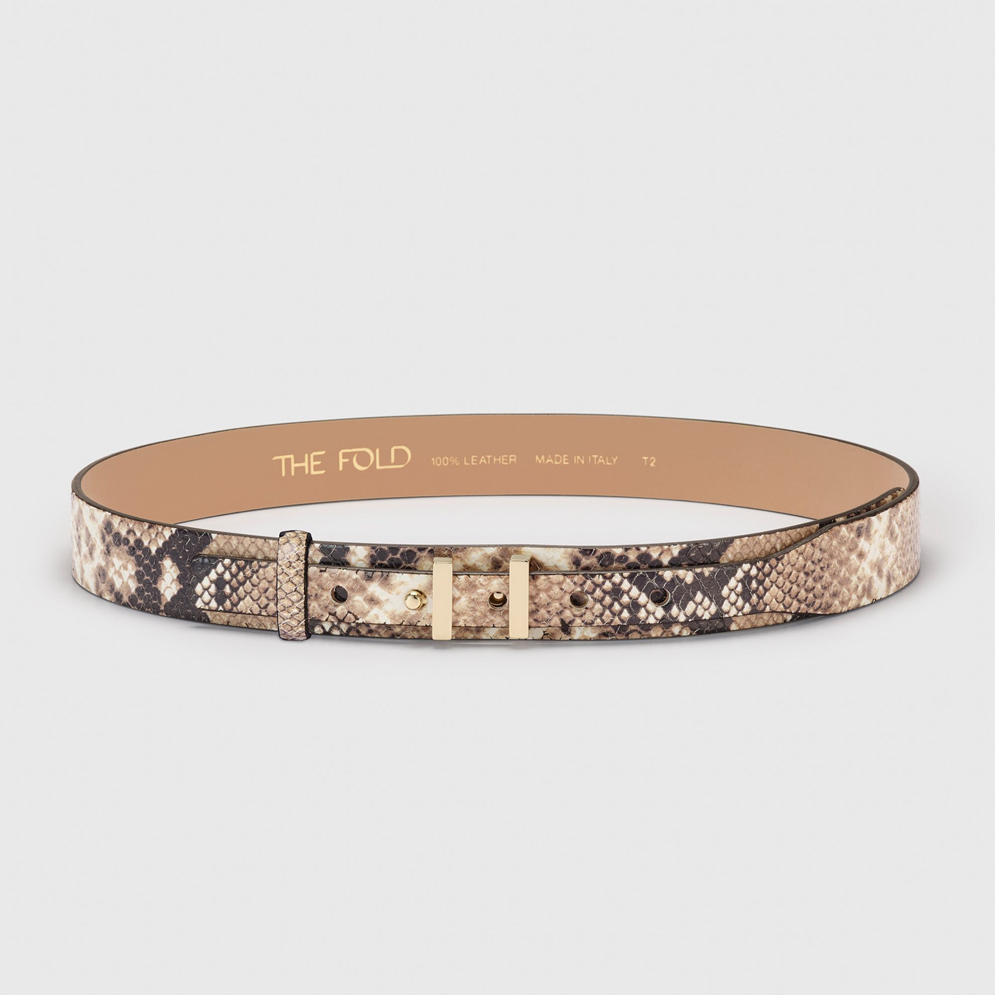 Harley Snake-Embossed Leather Belt Grey