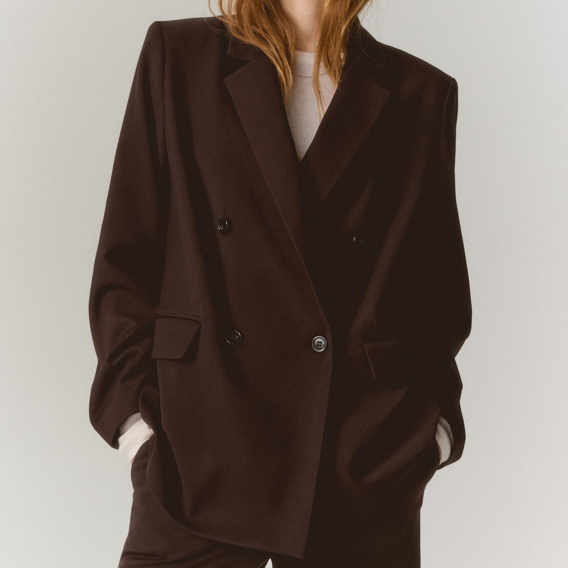 H&amp;amp;M Double-Breasted Brown Blazer