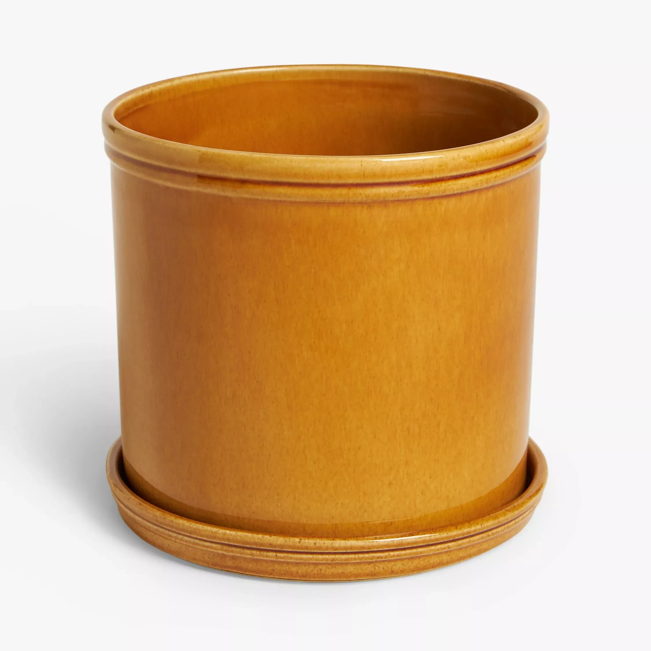 John Lewis Classic Glazed Stoneware Planter, Honey