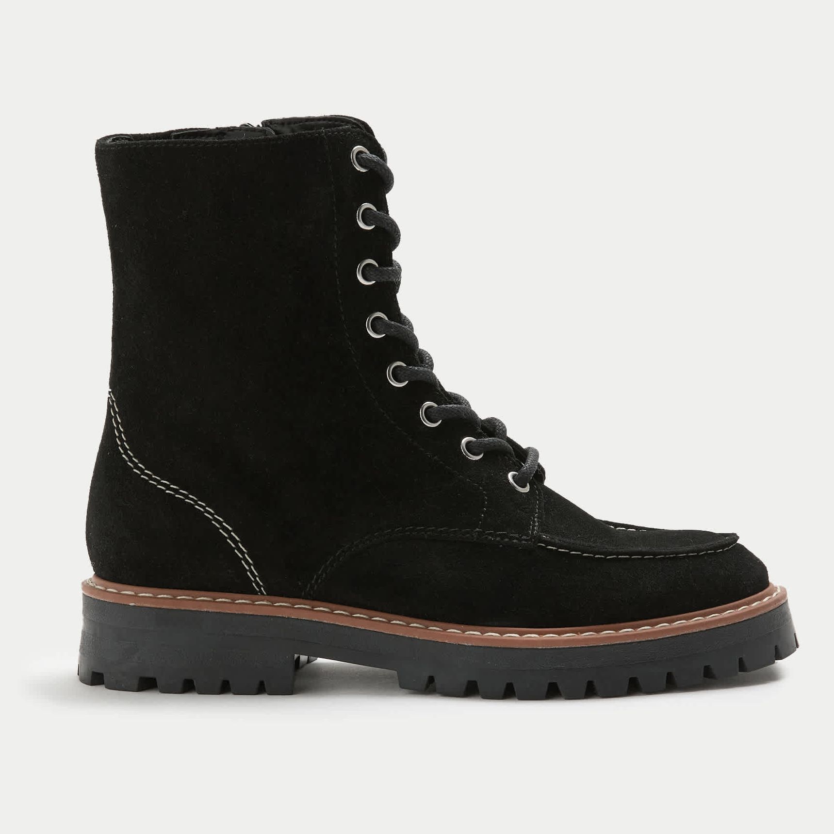 Suede Block Heel Ankle Boots
