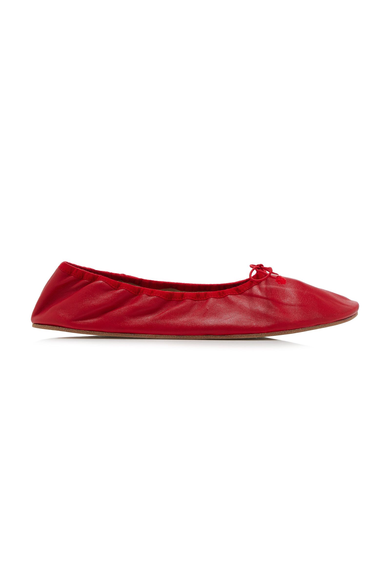 Round Leather Ballet Flats
