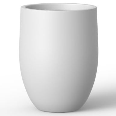 Kante Tall Concrete Planter 21.7" Modern White Floor Pot for Indoor Outdoor