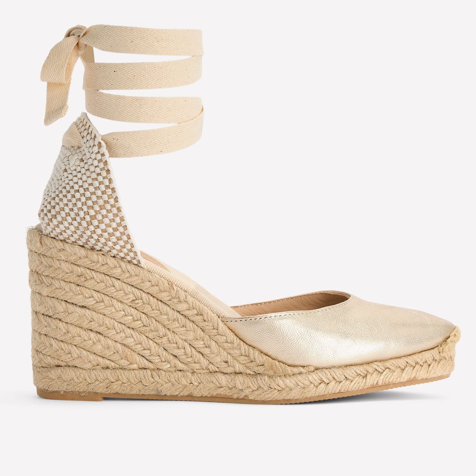 Cassie High Wedge Espadrilles-Gold