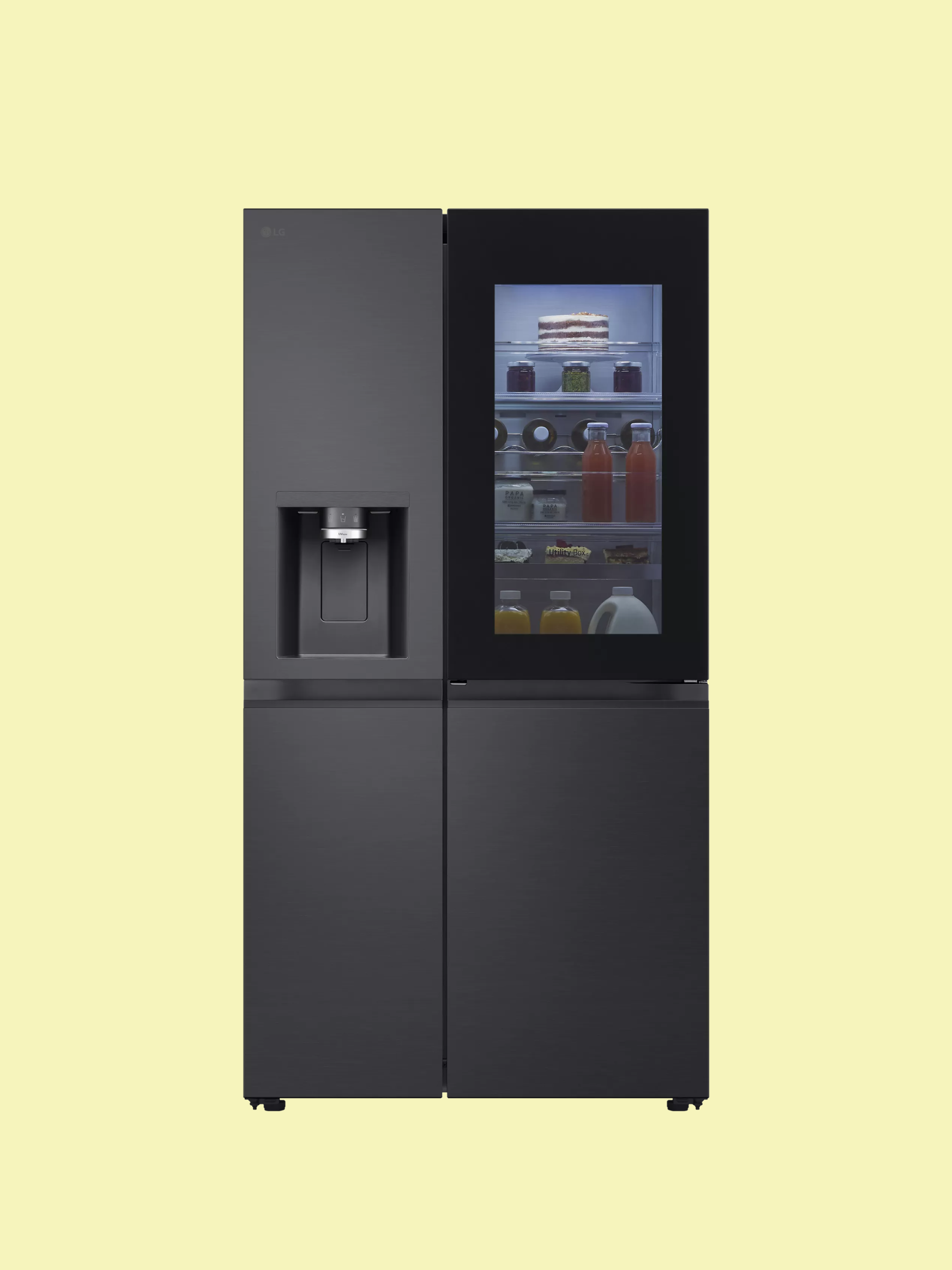Lg Instaview Gsxe91bsad Freestanding 60/40 Non-Plumbed American Fridge Freezer, Silver, Silver
