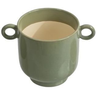 Beautiful 6" Soft Teal Handled Ceramic Planter by Drew Barrymore