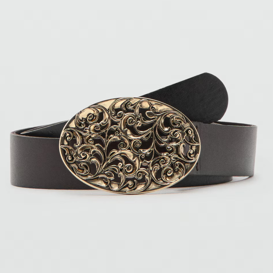 Mango statement leather belt