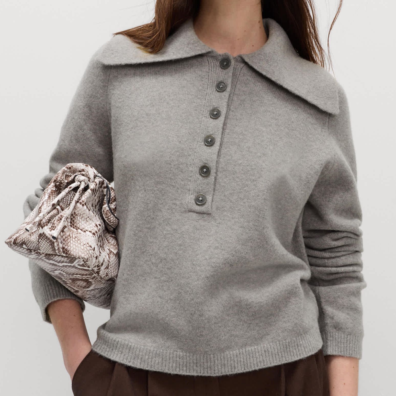 Collared Jumper With Cotton