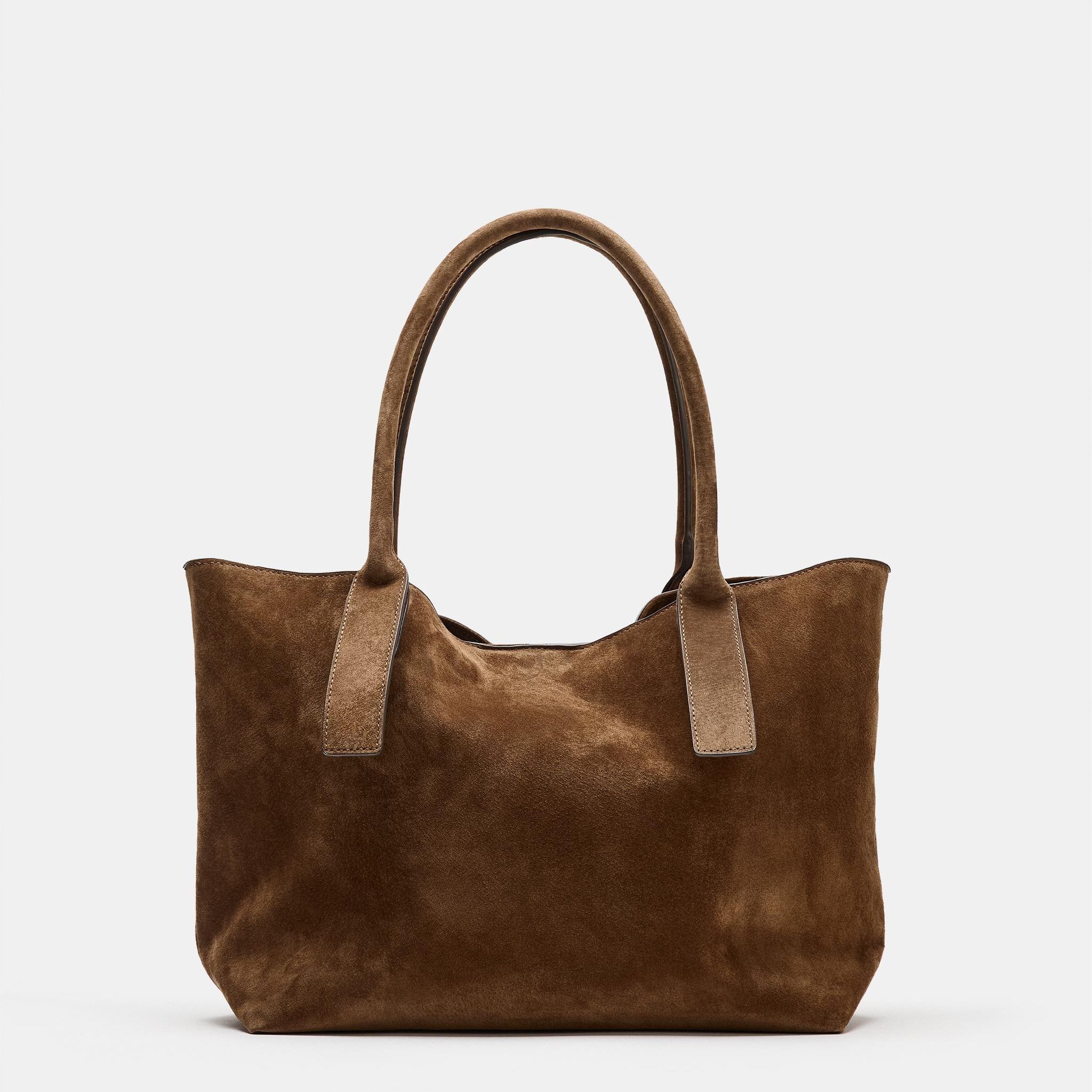Leather Tote Bag - Brown - One Size Only