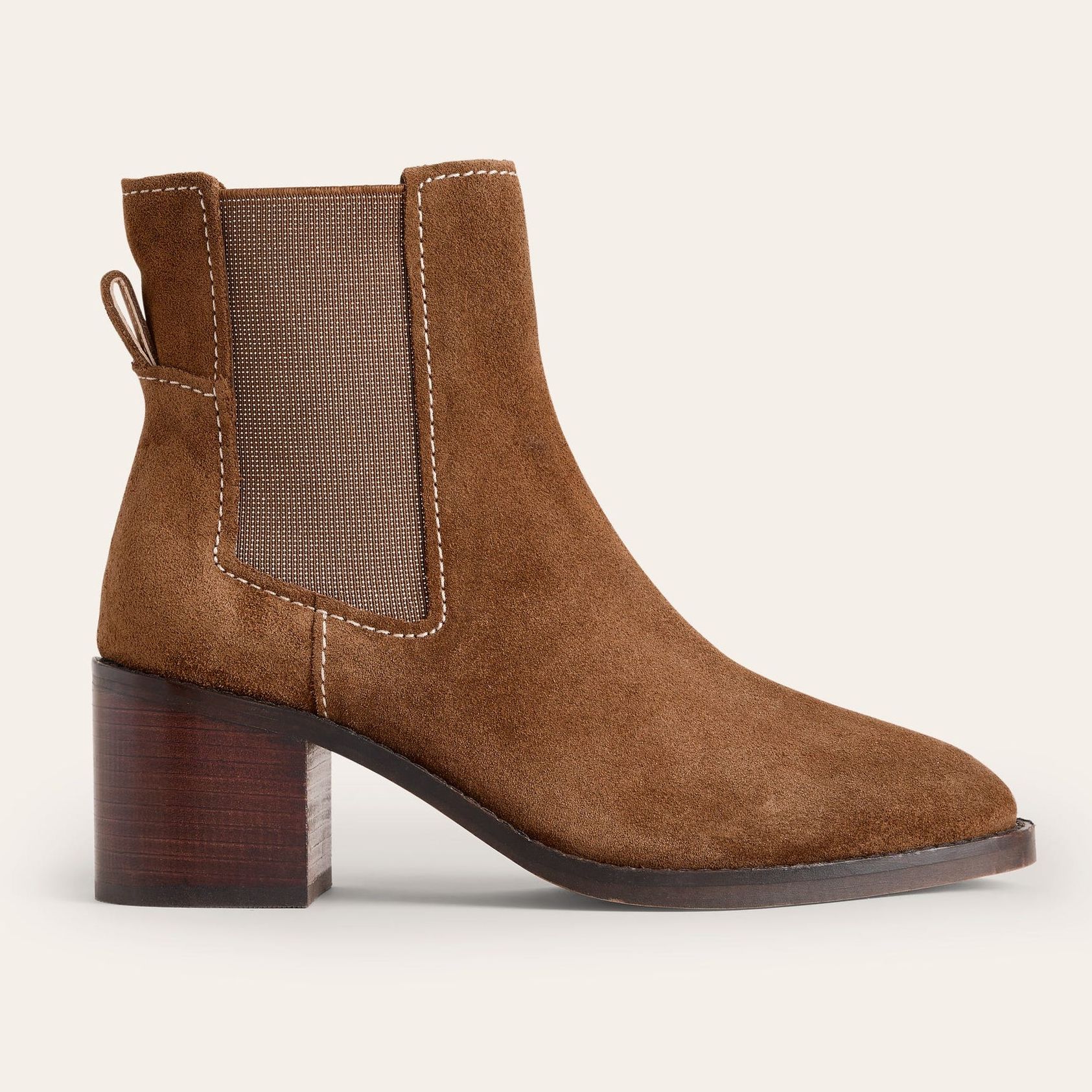 Chelsea Block Heel Boots-Tan