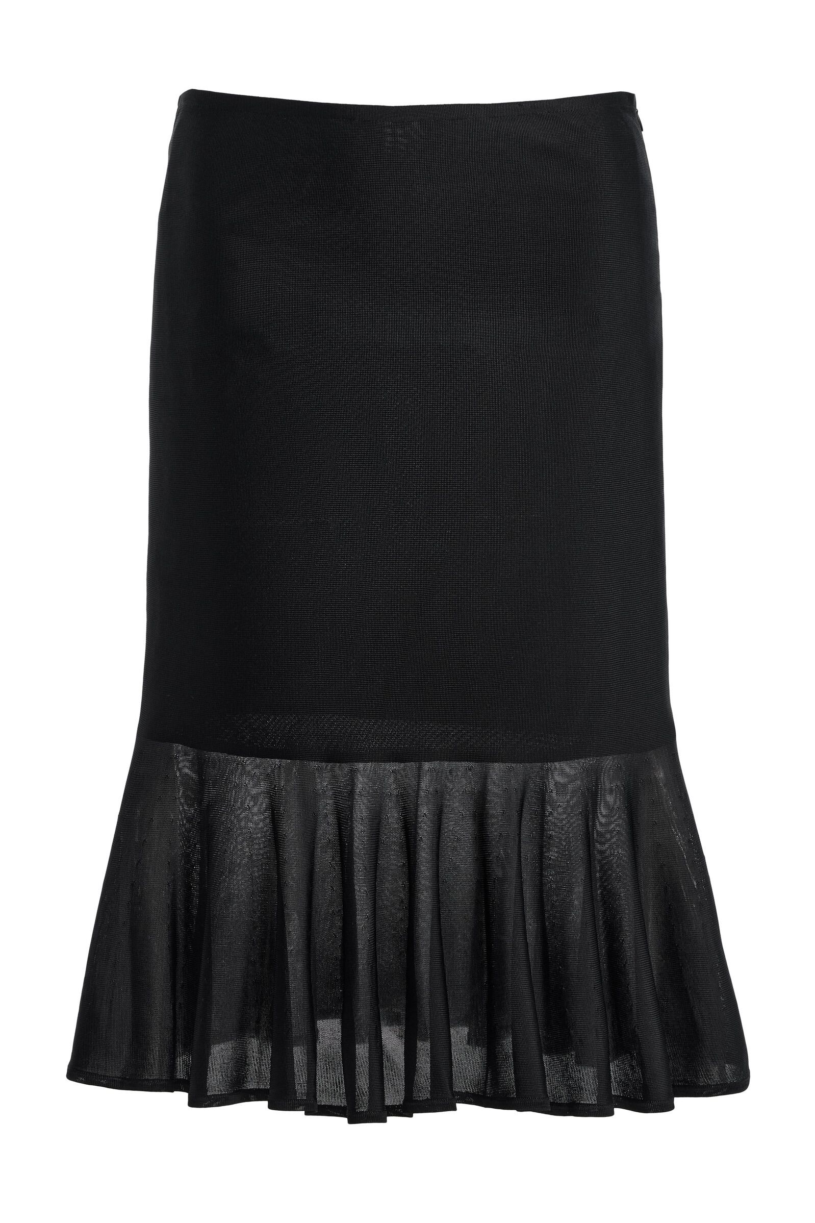 Fluted Knit Midi Skirt