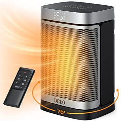 Dreo Space Heater, 1500w Portable Electric Heaters for Indoor Use, Ptc Ceramic Heater for Office With Remote, Thermostat, 70&amp;deg;oscillation, 12h Timer, 5 Modes, Safe Quiet Room Heater for Bedroom