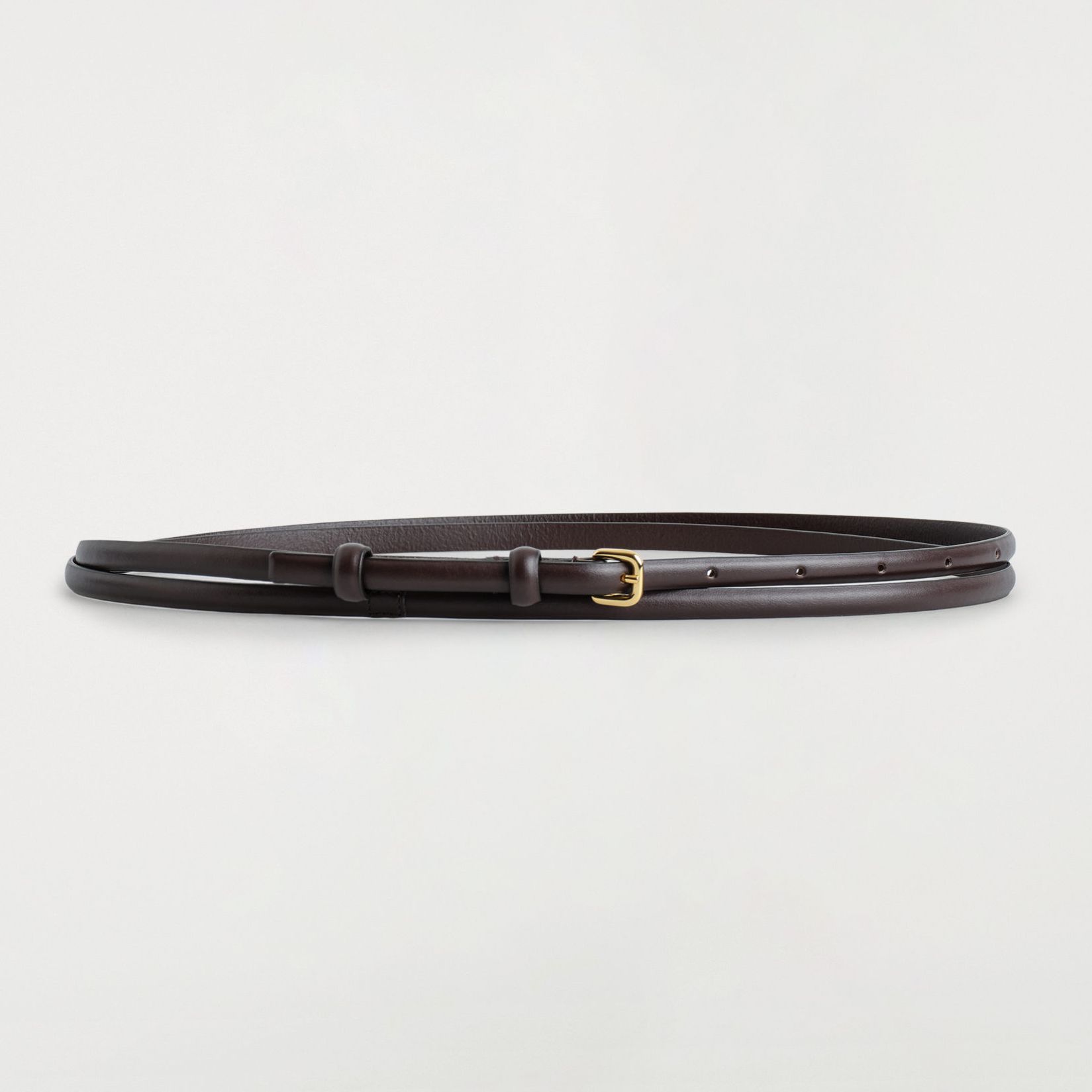 Double-Wrap Skinny Leather Belt