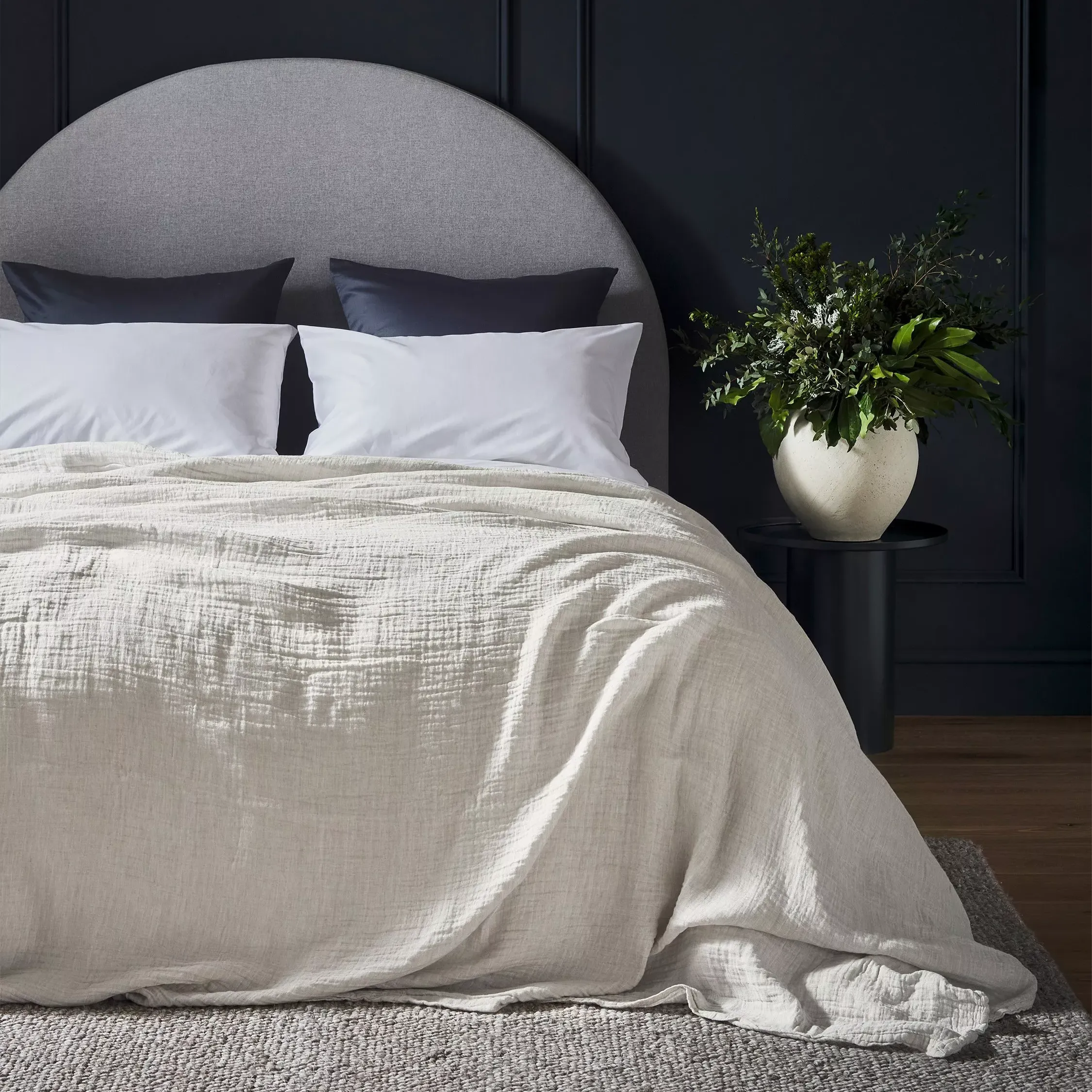 Bedfolk Linen &amp;amp; Cotton Throw, Clay