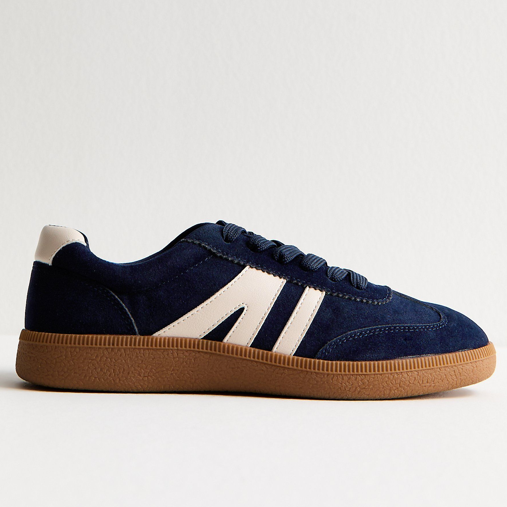 New Look navy, faux suede trainers