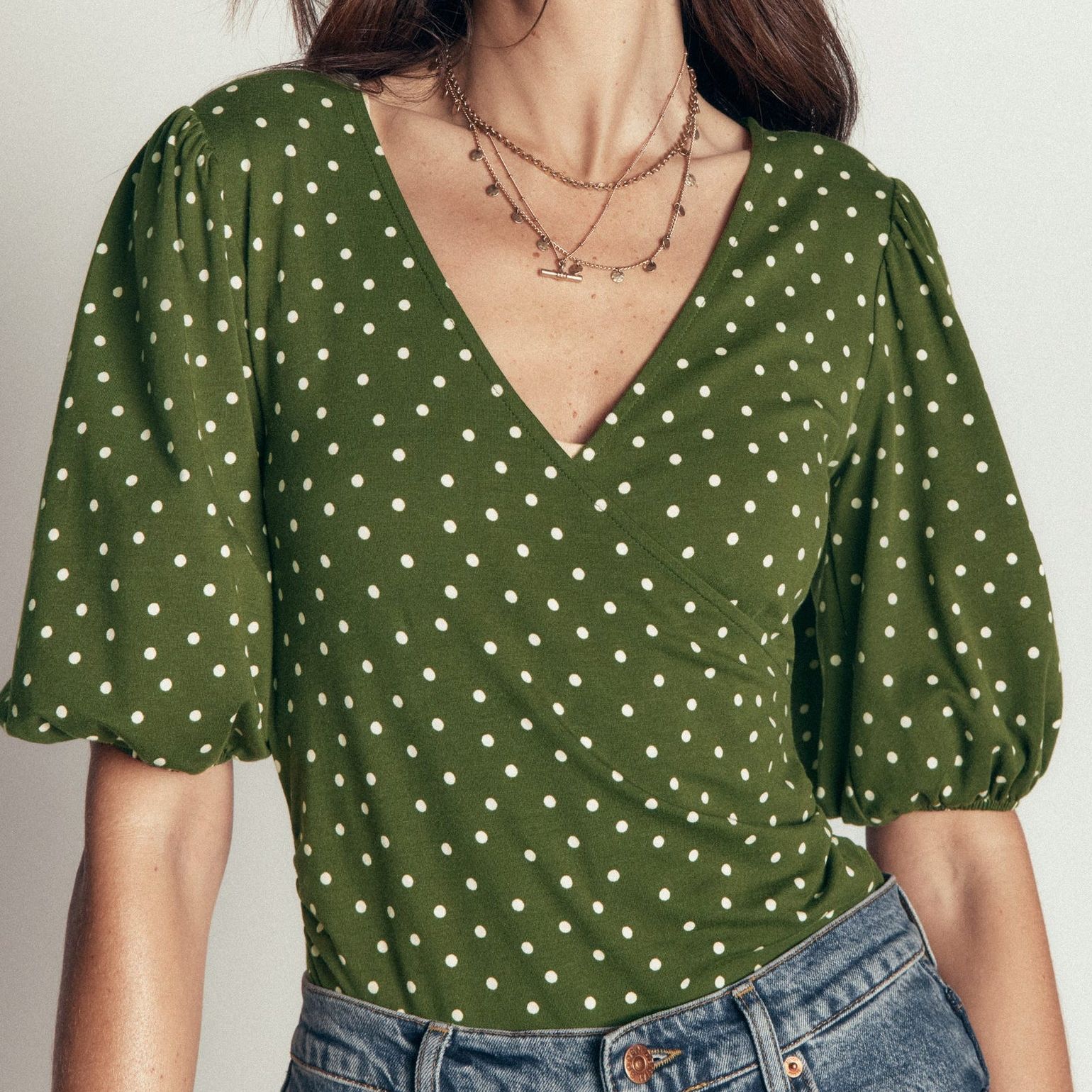 Tia Ruched Wrap Top-Boden Spot
