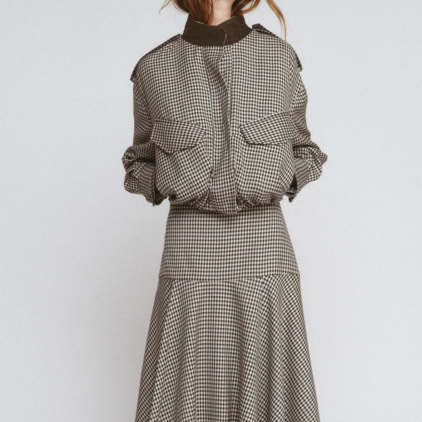 Zw Collection Check Bomber Jacket