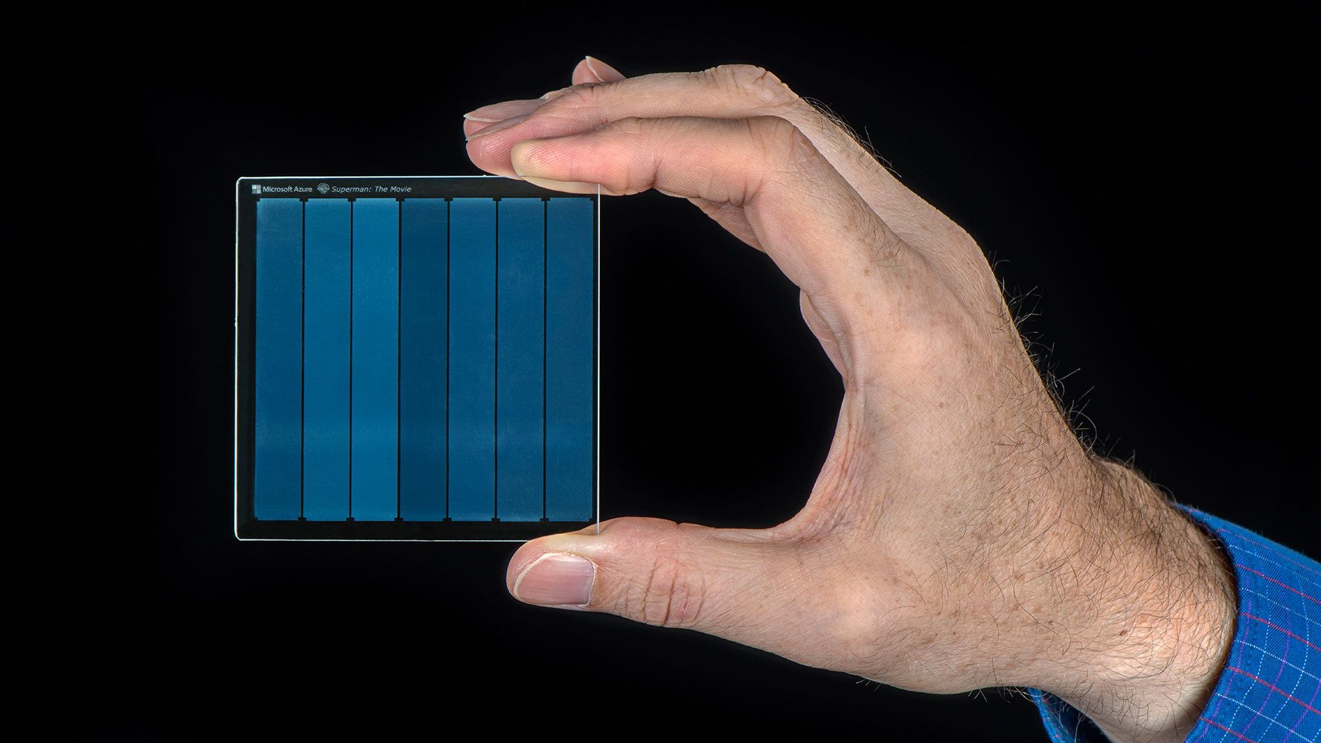 1978's Superman movie stored on a piece of glass with Microsoft's Project Silica