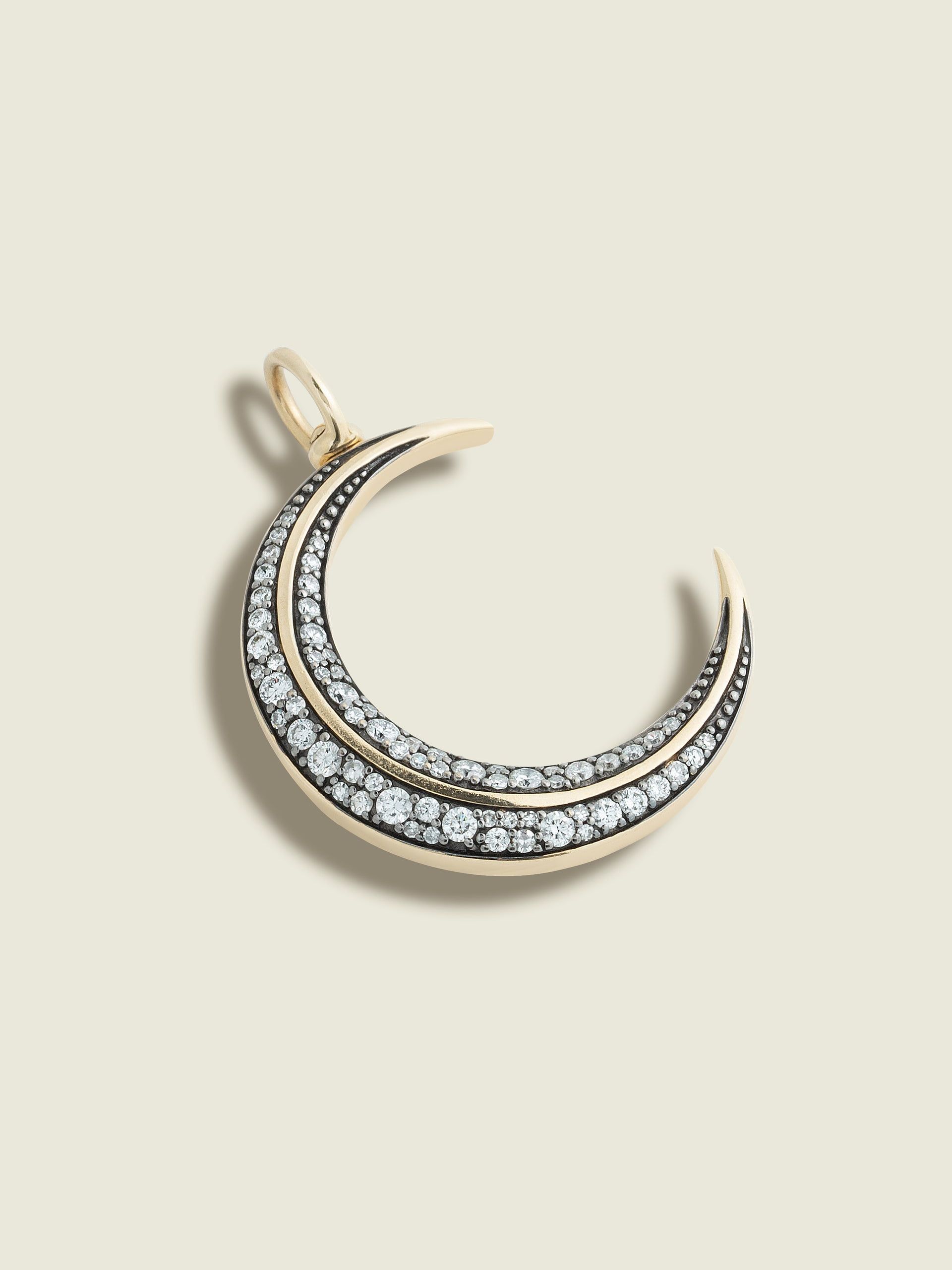 Antique Finish Crescent Moon Pendant