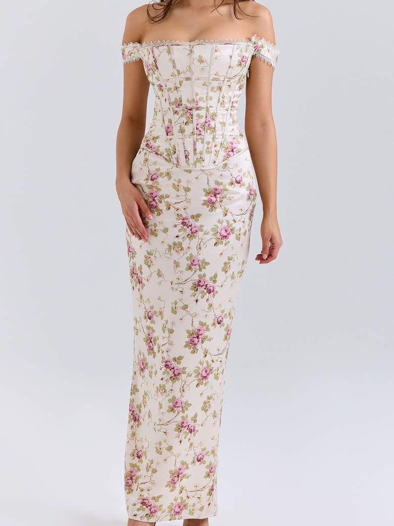 Isis Floral Corset Bodice Gown