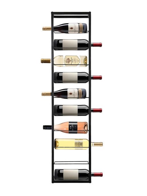 Belfry Kitchen 10 Bottles Modern Wine Rack Wall Mounted,powder Coated Finish,black | Wayfair.co.uk