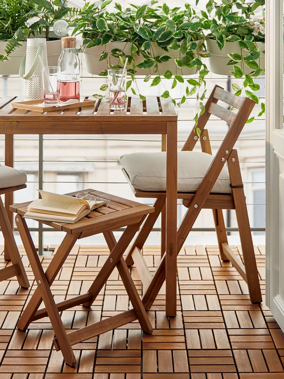 N&amp;Auml;mmar&amp;Ouml; Stool, Outdoor - Foldable/light Brown Stained 37x45 Cm