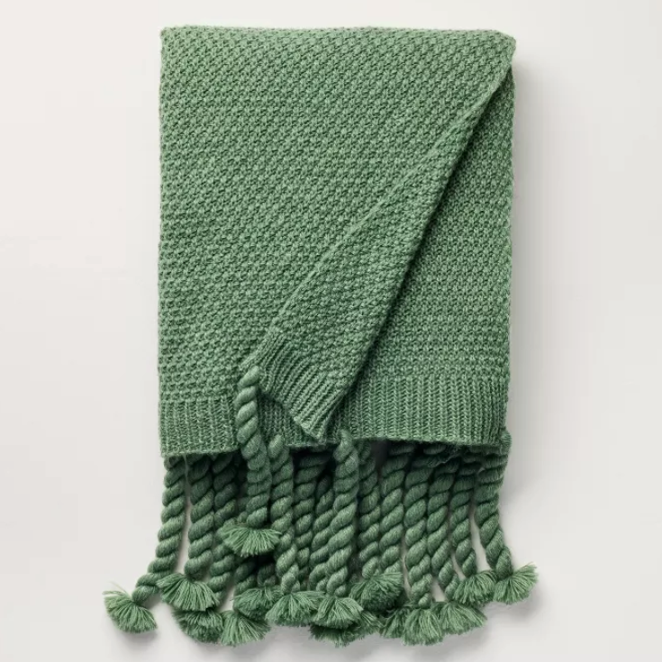 Knit Throw Blanket Green - Hearth &amp;amp; Hand&amp;trade; with Magnolia