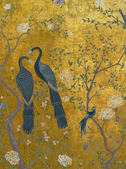 Edo Mural Design Wallpaper Panel in Gold