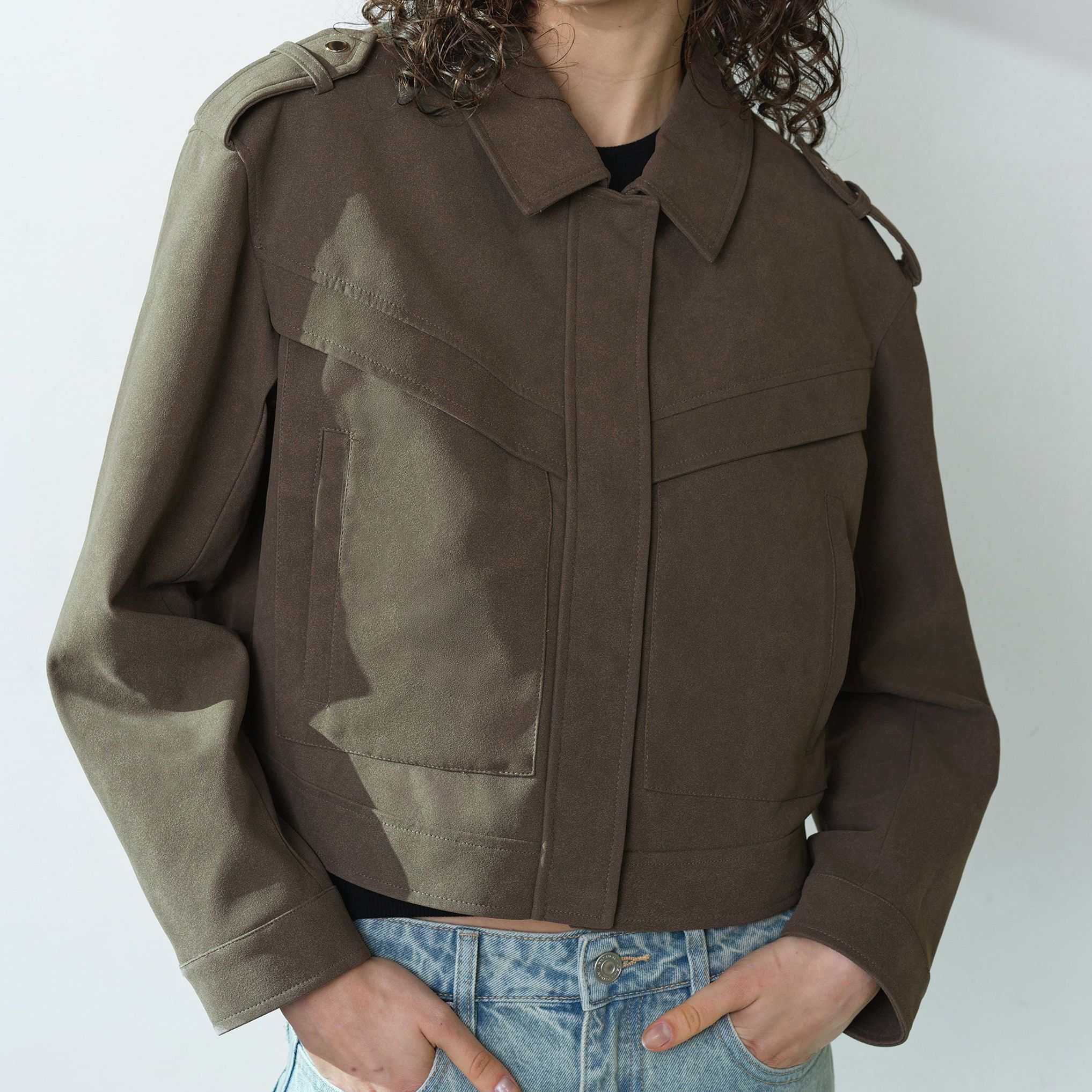 Larissa Faux Suede Bomber Jacket