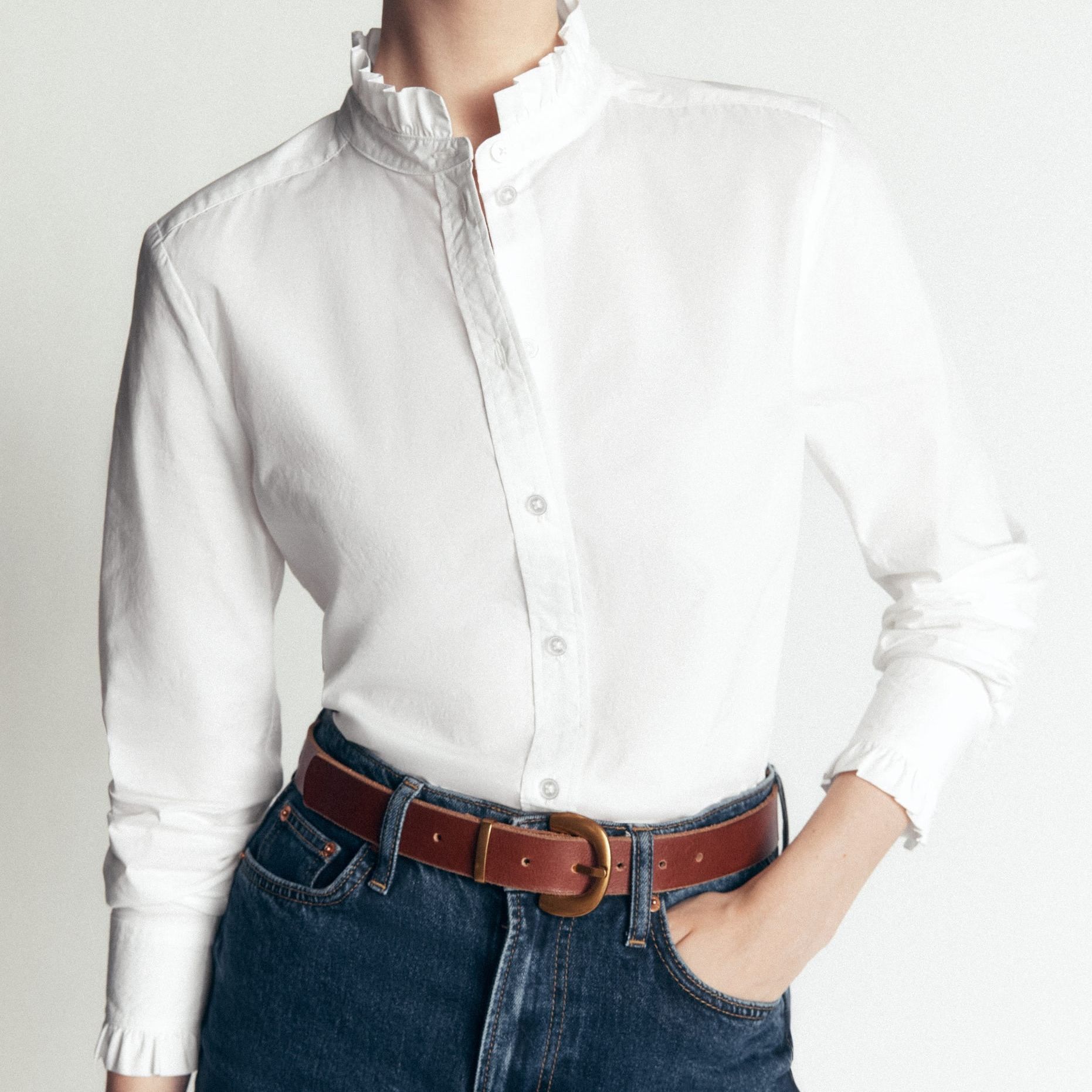Boden Sienna Frill Cotton Shirt
