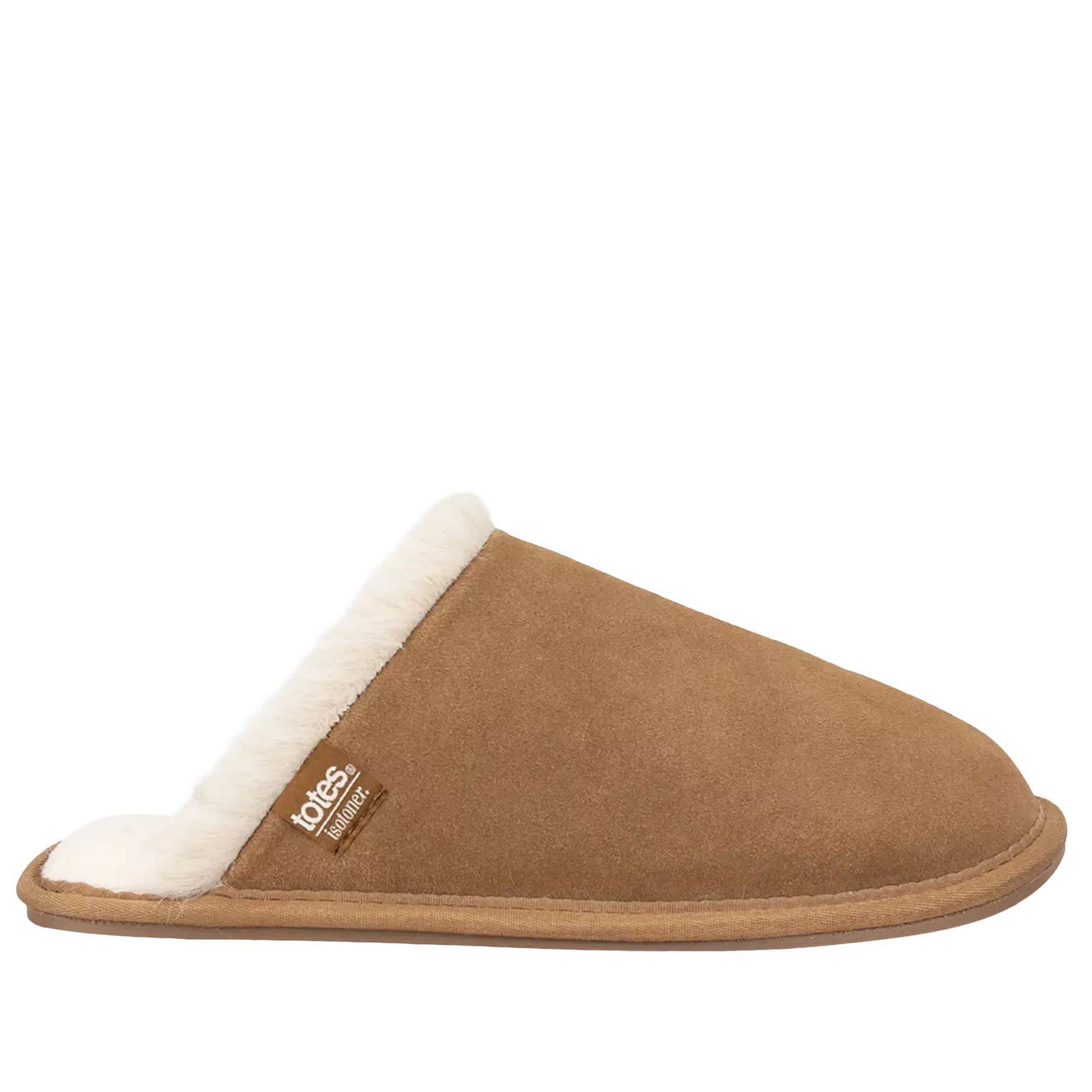 Totes Isotoner Women's Suede Mule Slippers, Tan