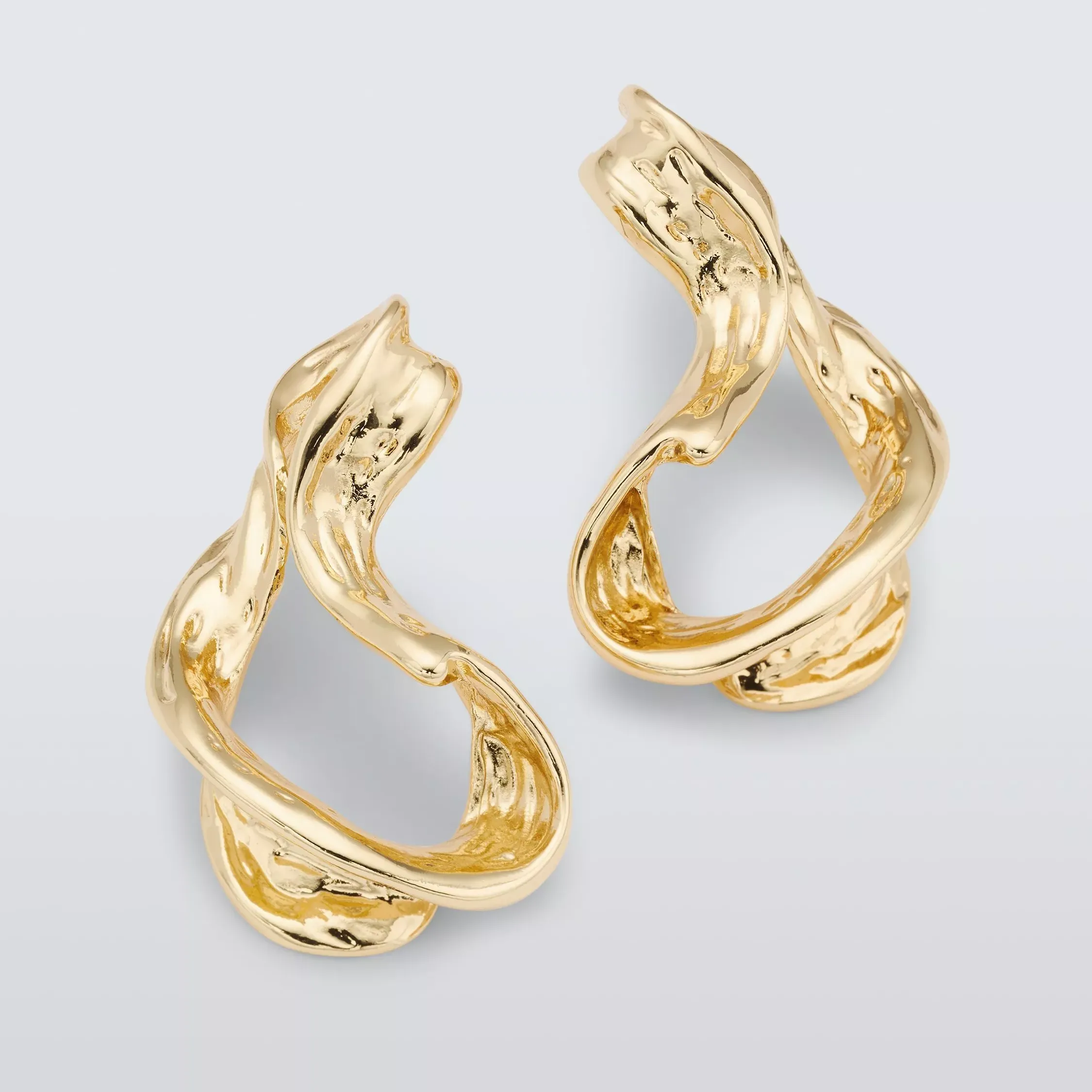 John Lewis Open Swirl Stud Earrings, Gold
