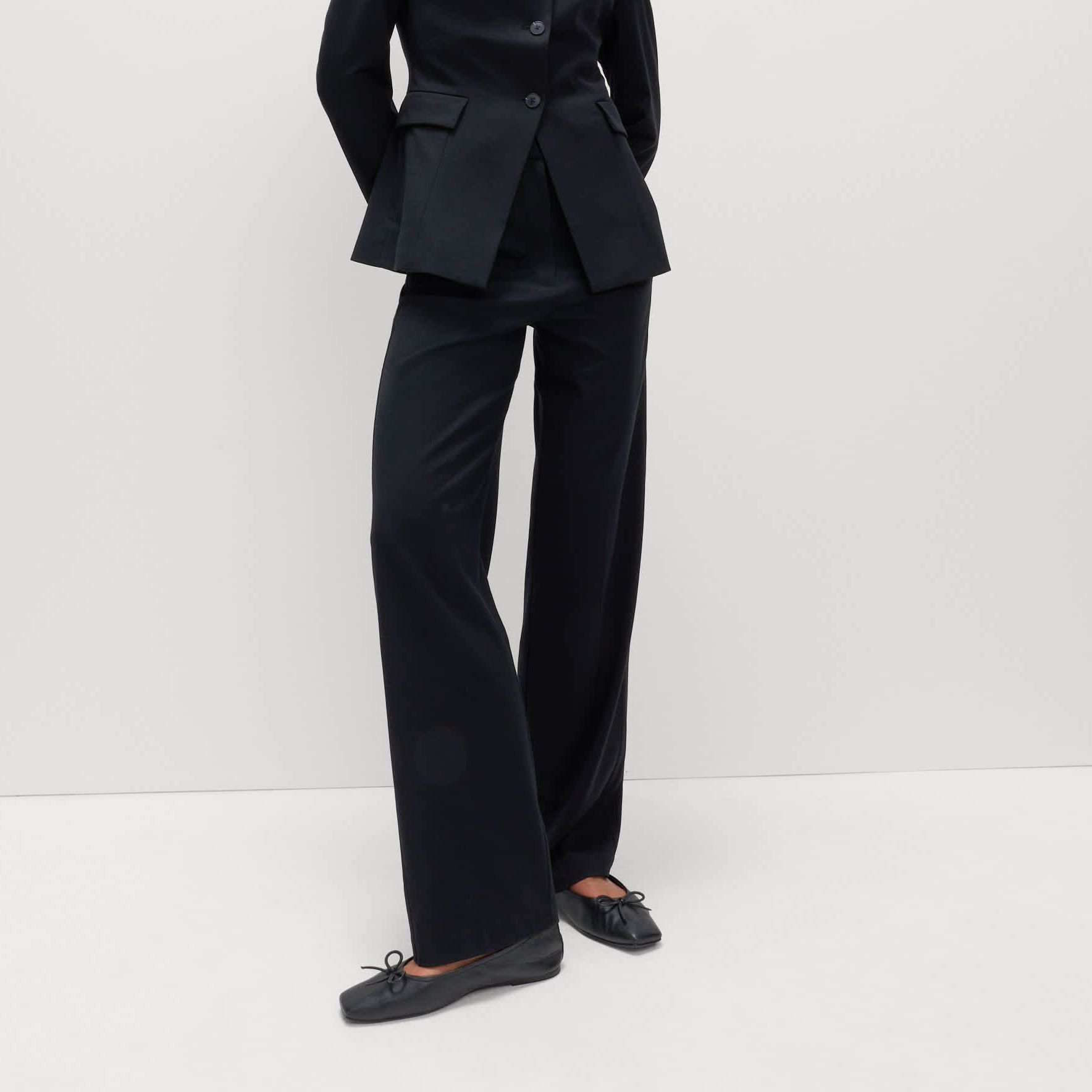 Straight Leg Trousers With Stretch