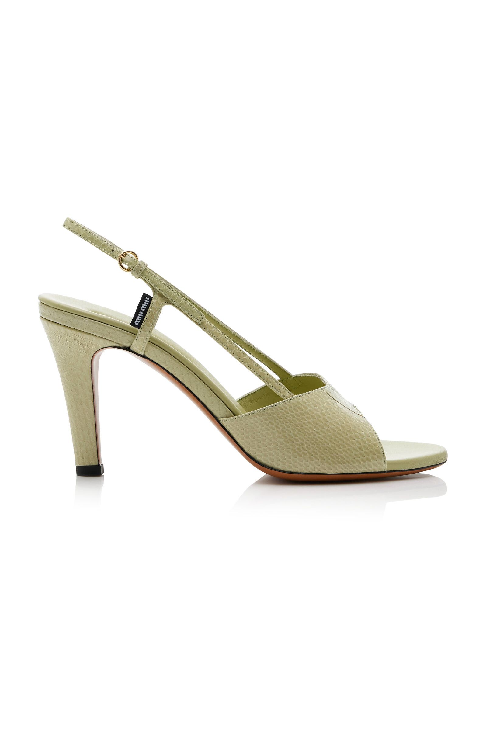 Snake-Effect Leather Sandals