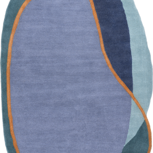 Greenwich Abstract Wool Rug | Blue Multicolor
