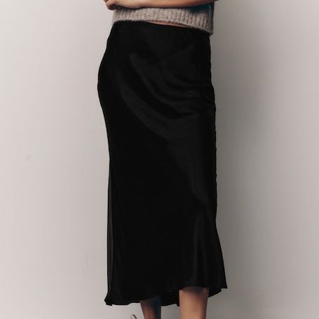 Next Black Satin Midi Skirt