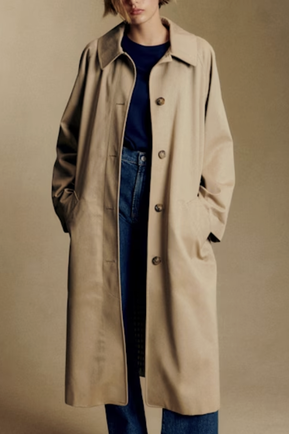 Sezane, Clyde Coat - Light Beige - Organic Cotton - S&amp;eacute;zane