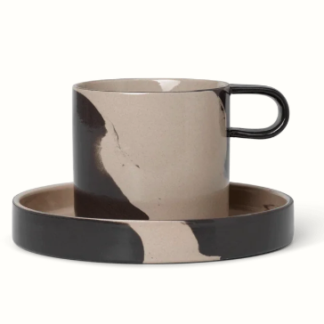 Ferm Living, Inlay Cup with Saucer