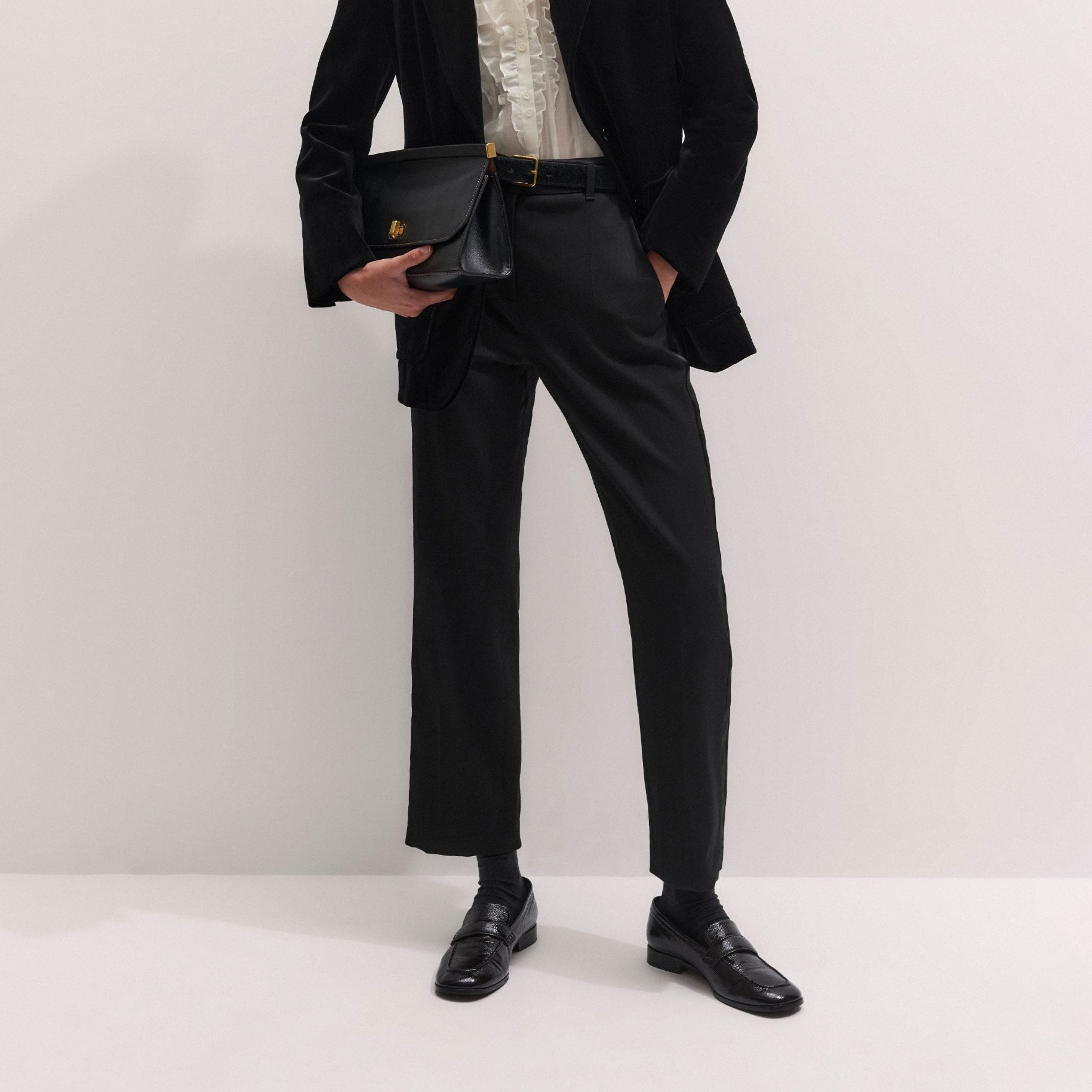Slim Crop Tux Trouser