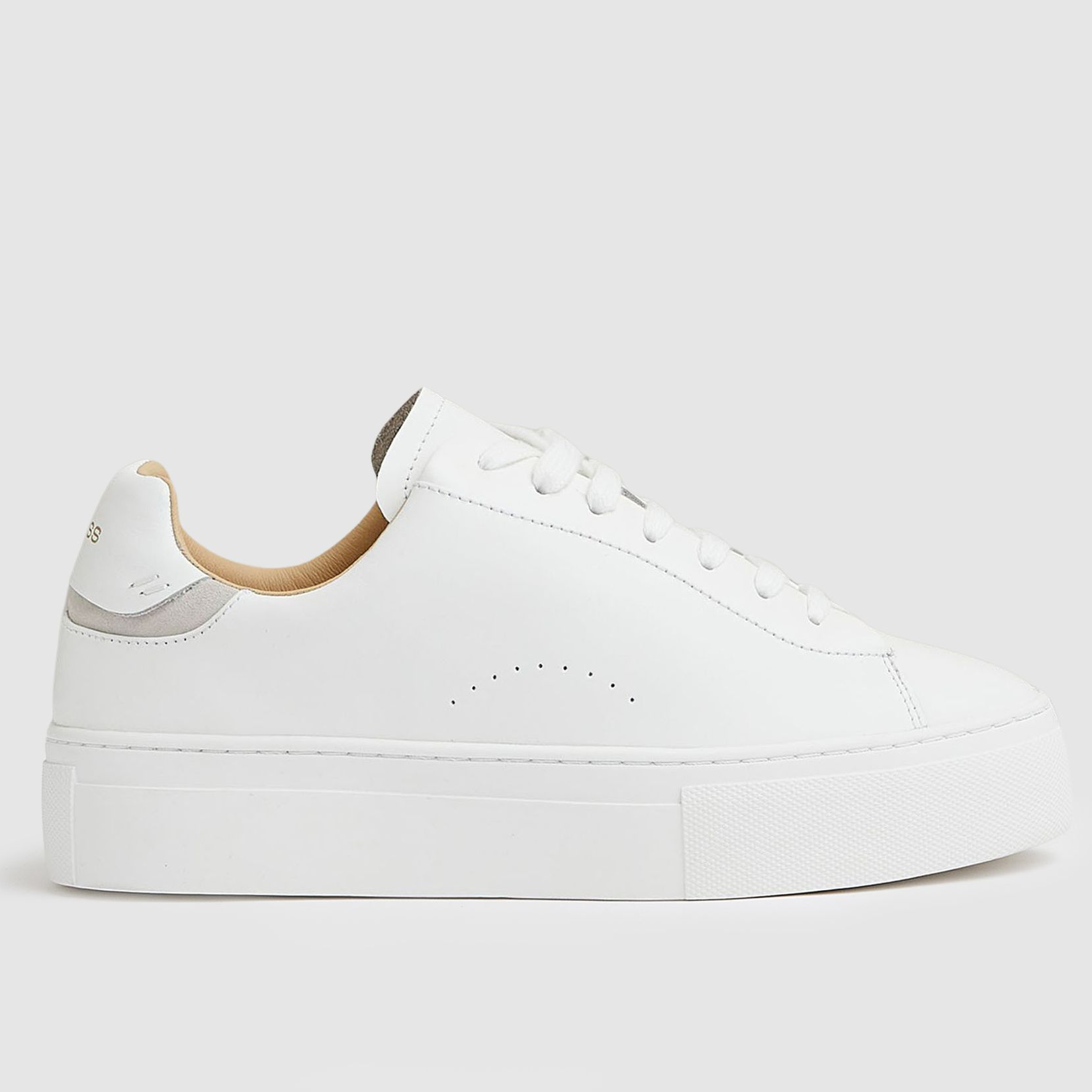Reiss white platform trainers