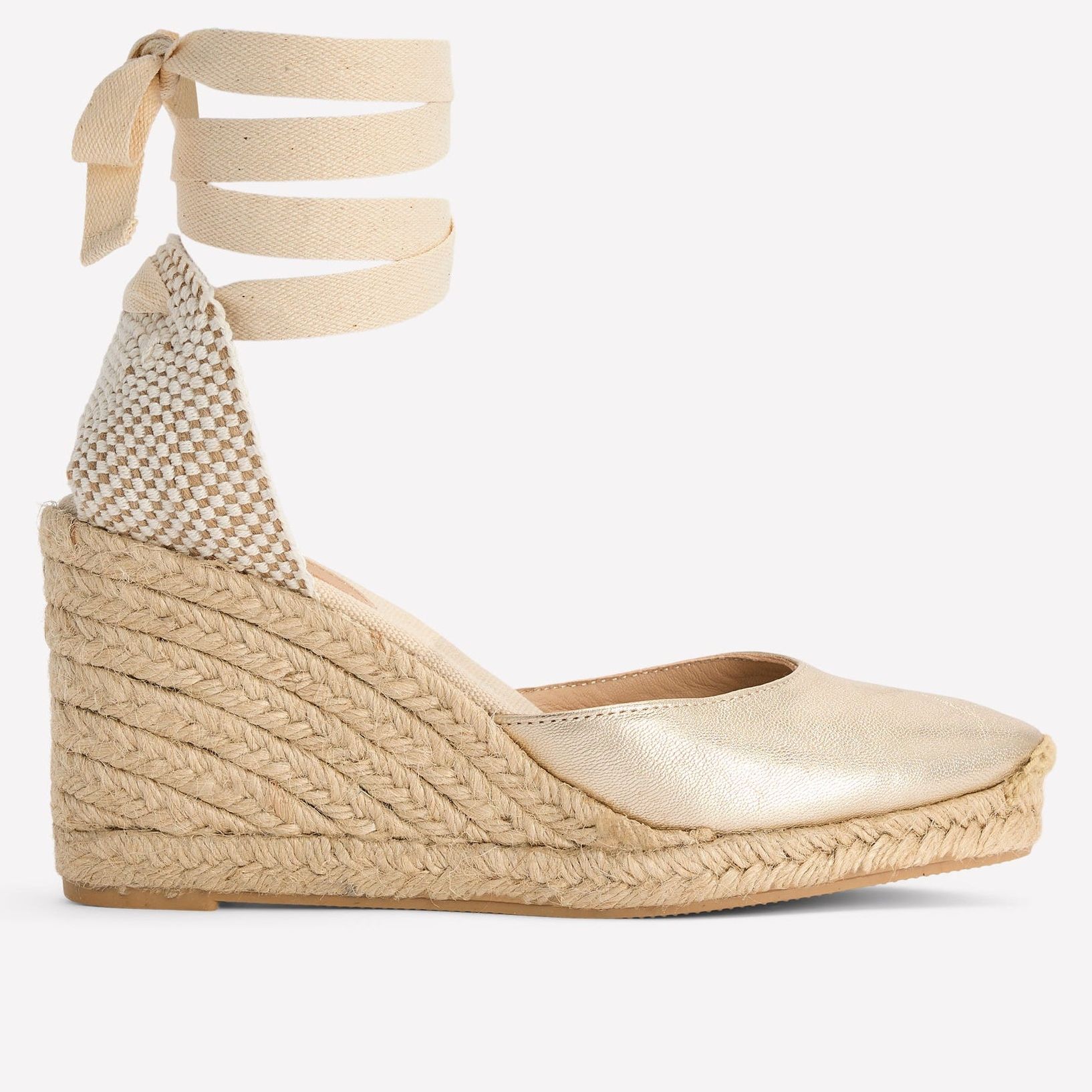 Cassie High Wedge Espadrilles-Gold