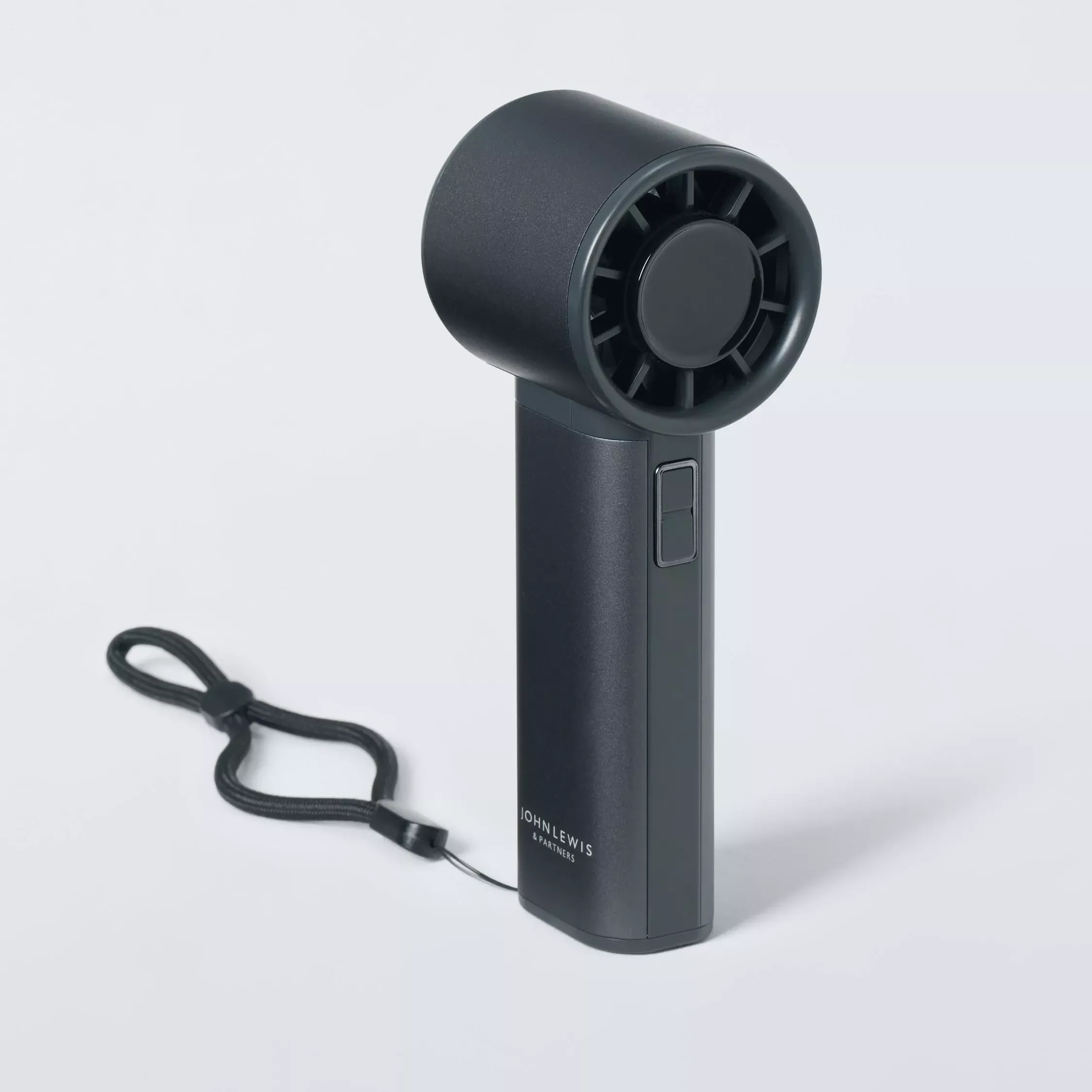 John Lewis High Power Handheld Fan With Aluminium Casing, Black