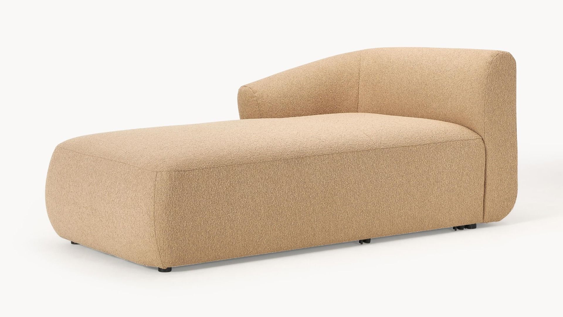 Boucl&amp;eacute; Corner Chaise Module Sofia &amp;ndash; W 185 Cm X D 92 Cm, Corner Left &amp;ndash; Boucl&amp;eacute; Beige