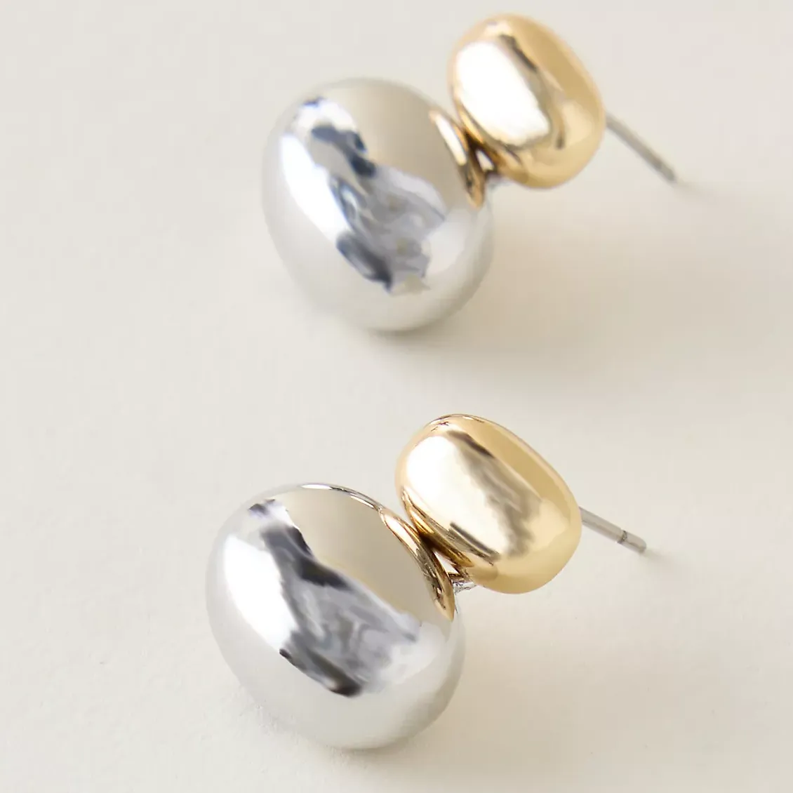 Mixed Metal Double Drop Earrings